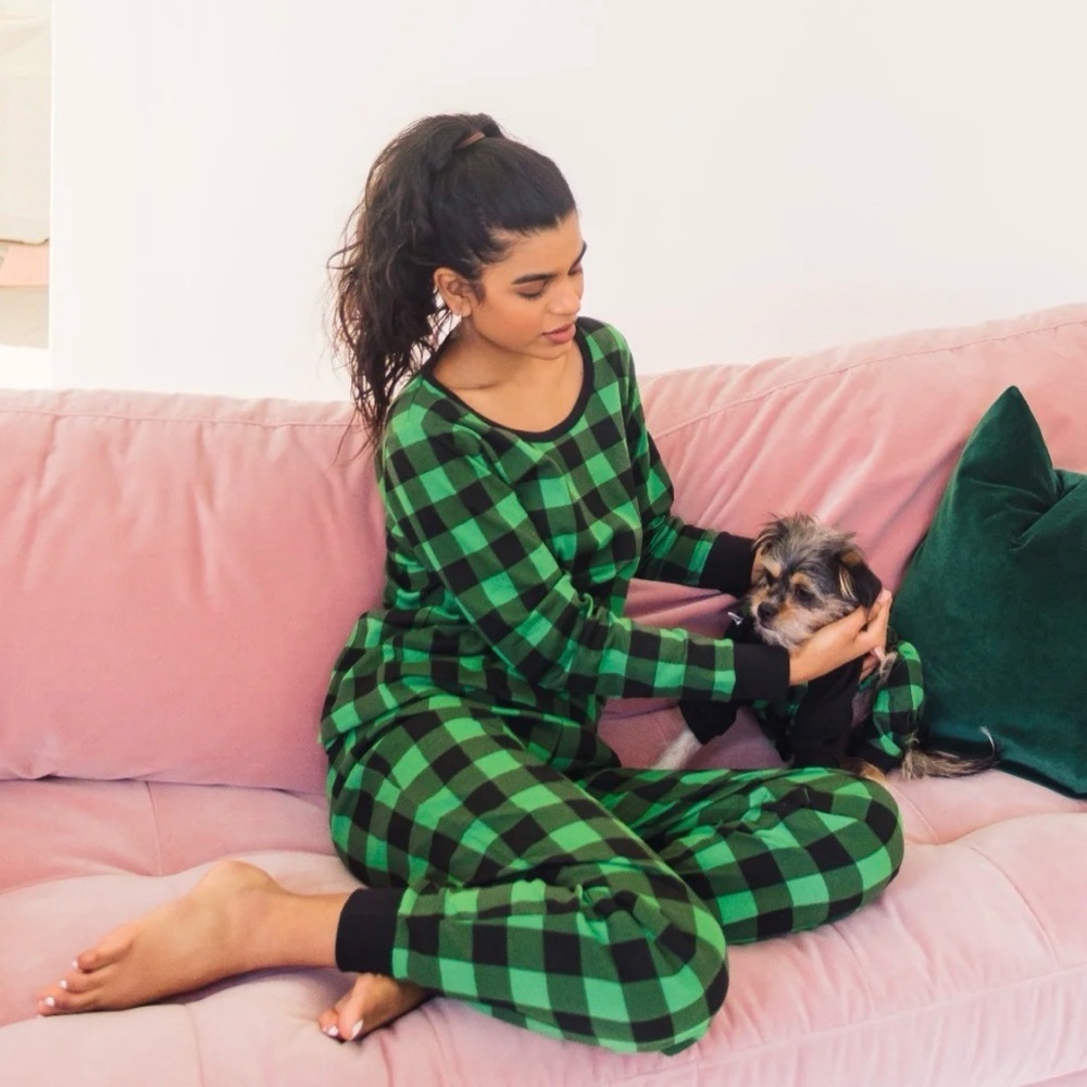 Victoria's Secret Green and Black Check Pajama Set
